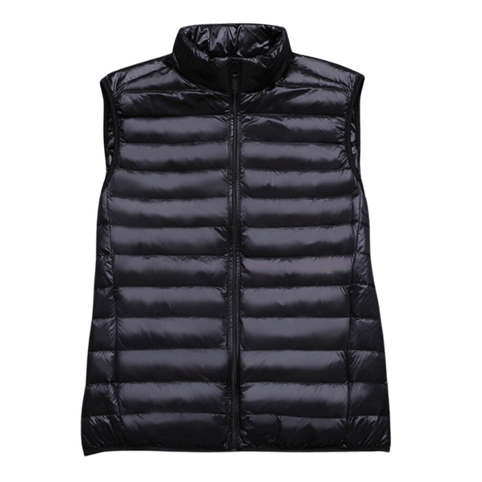 Men's Quilted Puffer Vest with Stand Collar Zip Front