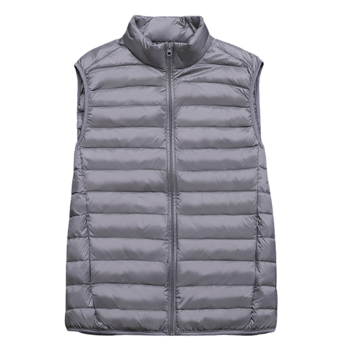 Men's Quilted Puffer Vest with Stand Collar Zip Front