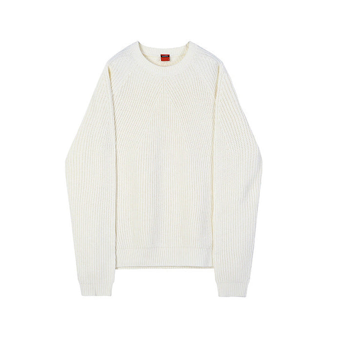 Ribbed Crew Neck Sweater with Raglan Sleeves