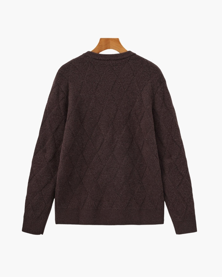 Diamond Knit Crewneck Sweater