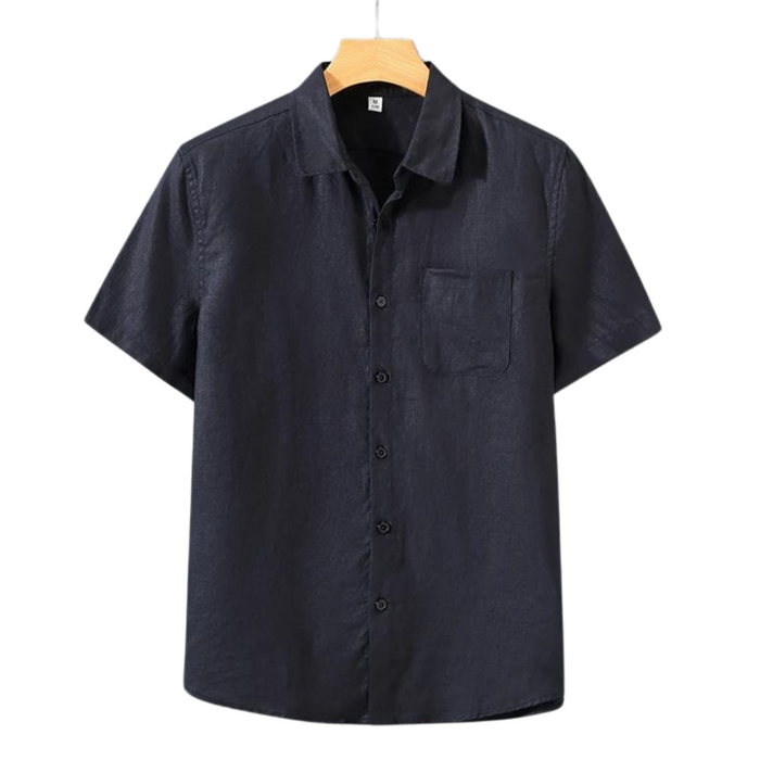 Men's Short Sleeve Button-Up Shirt with Chest Pocket