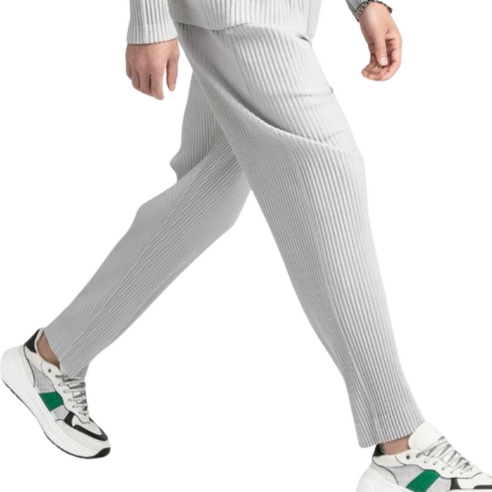 Women's Ribbed Knit Straight-Leg Trousers