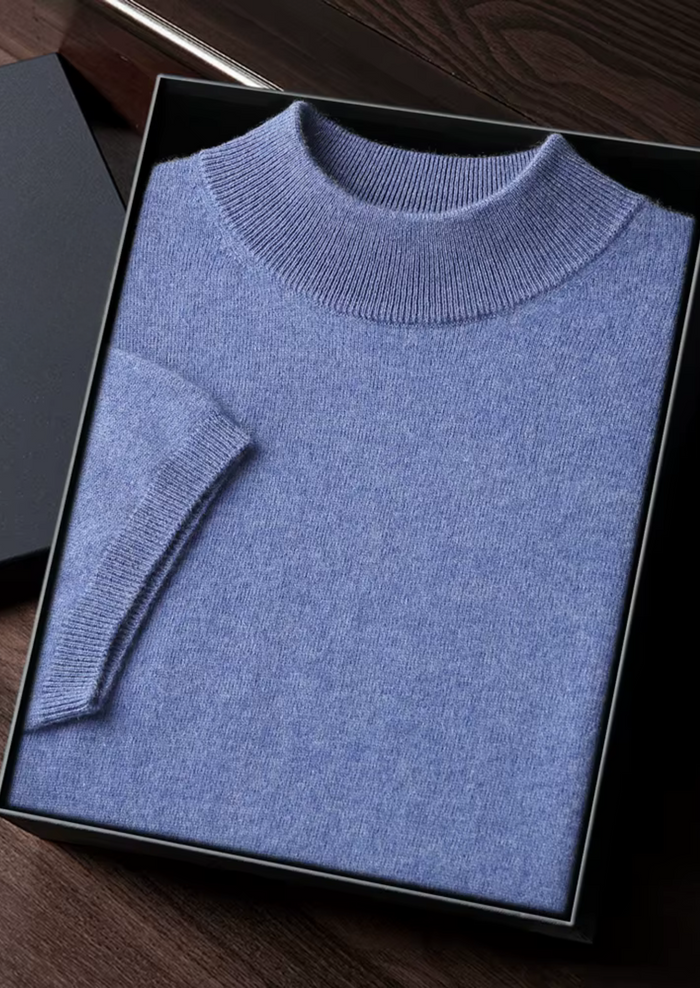 Men's Mock Neck Short Sleeve Knit Top for Smart Casual