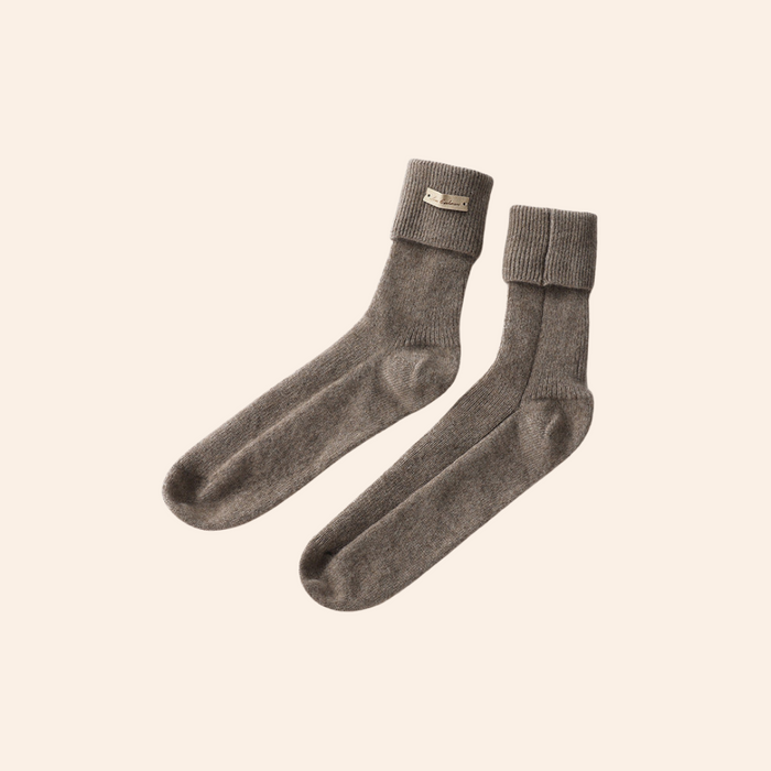 Fold-Over Cuff Socks with Label Detail for Everyday Wear