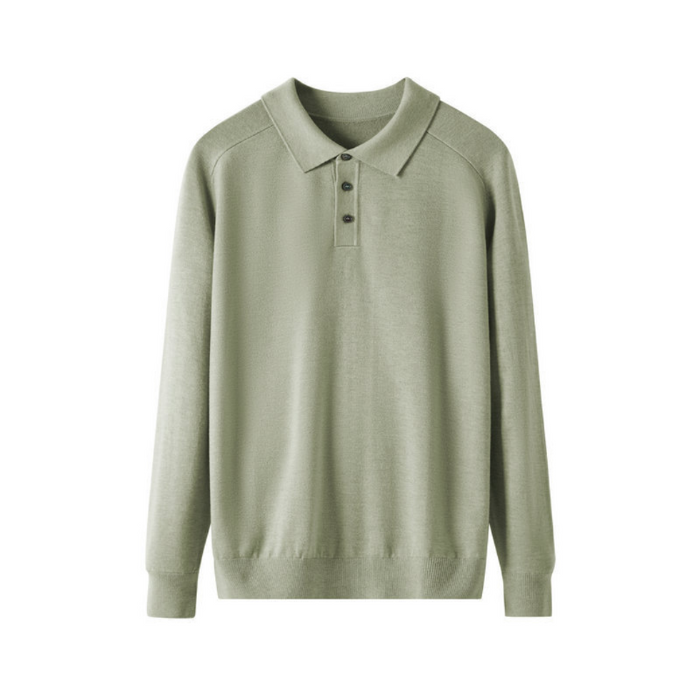 Men's Classic Polo Sweater Long Sleeve with Collar