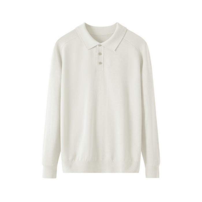 Men's Classic Polo Sweater Long Sleeve with Collar