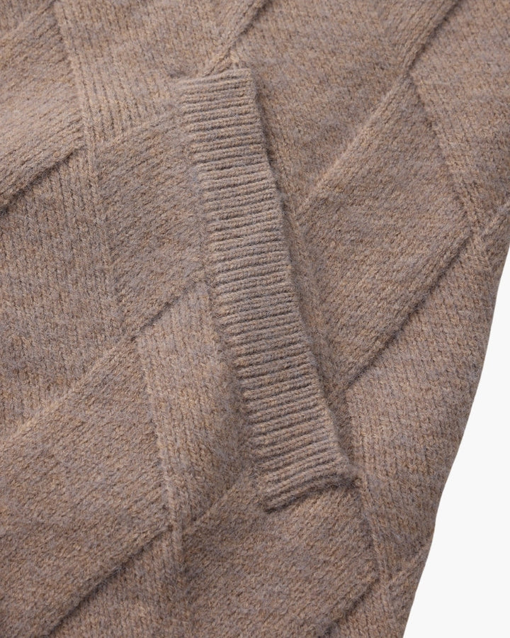 Heritage Diamond Knit Zip Cardigan