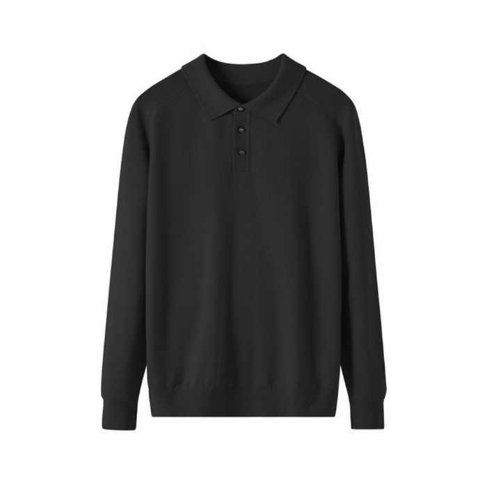 Men's Classic Polo Sweater Long Sleeve with Collar