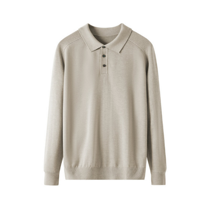 Men's Classic Polo Sweater Long Sleeve with Collar