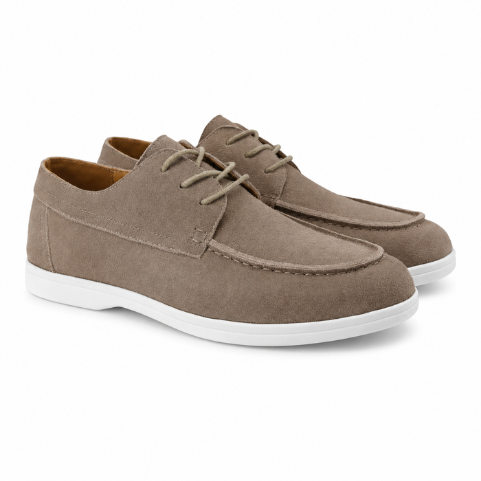 Men's Lace-Up Casual Shoes with White Sole