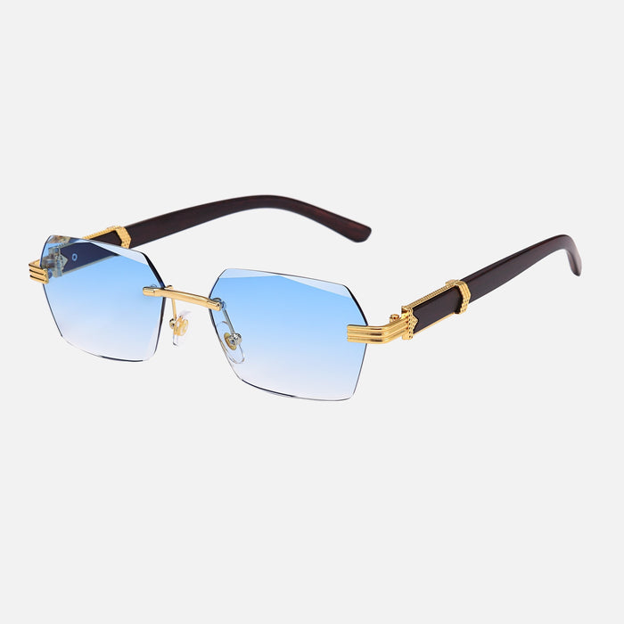 Rimless Gradient Sunglasses with UV-400 Protection