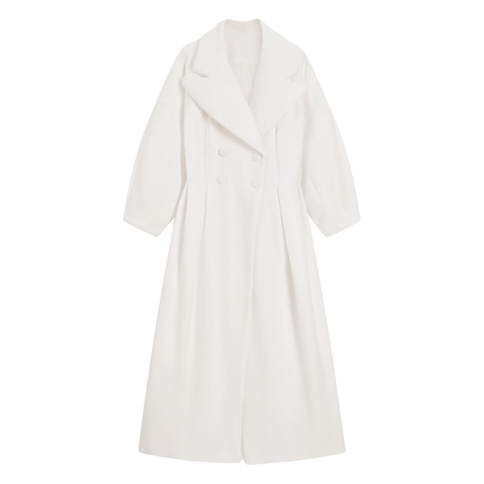 Women's Double-Breasted Long Trench Coat Notch Collar