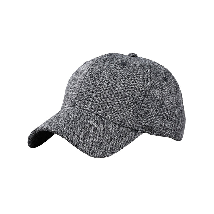 Linen Baseball Cap Adjustable Curved Brim for Summer
