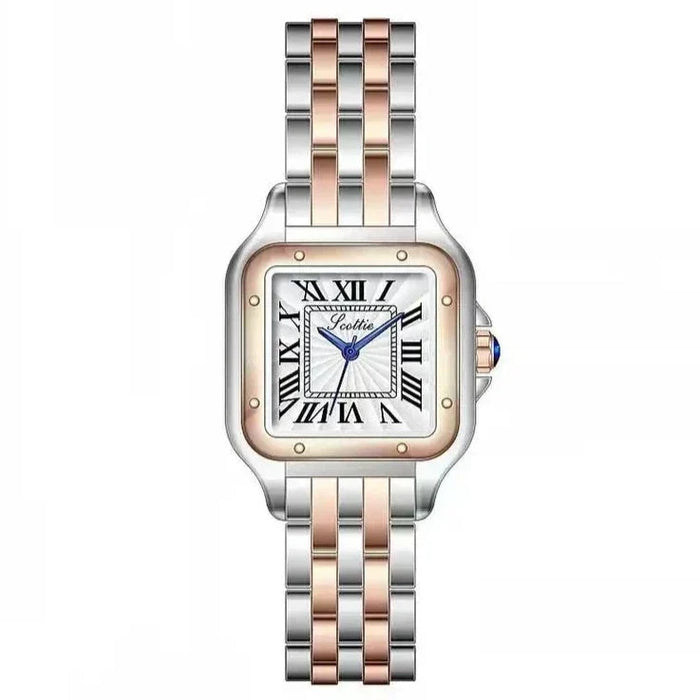 Women's Square Dial Watch Two-Tone Bracelet
