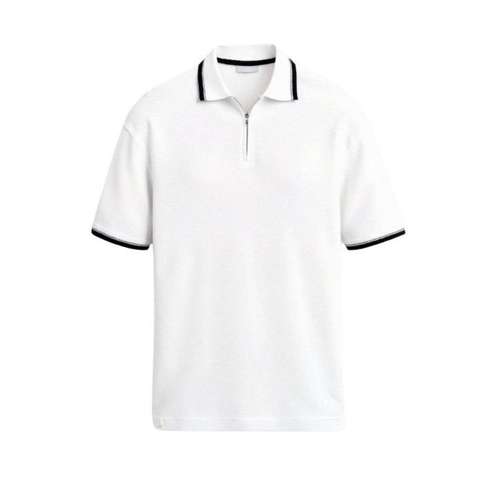 Men's Quarter-Zip Golf Polo with Contrast Trim