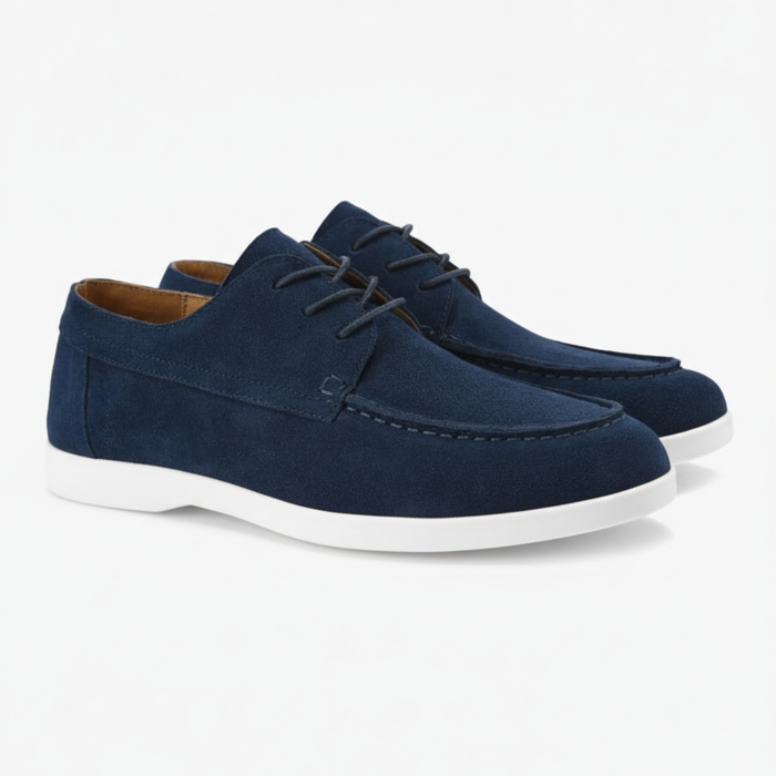 Men's Lace-Up Casual Shoes with White Sole