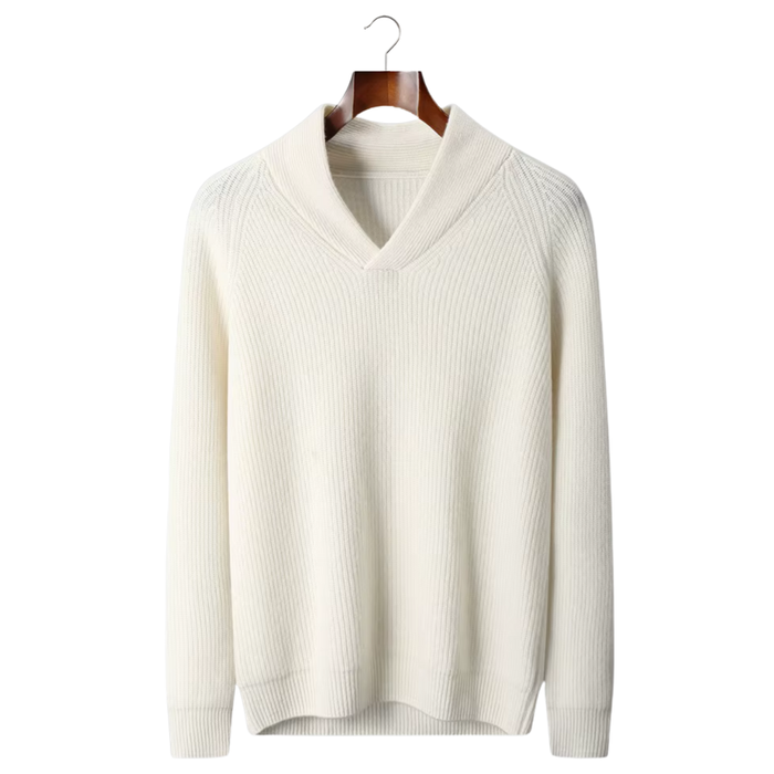 Men's Ribbed V-Neck Sweater Long Sleeve Pullover