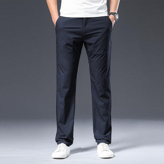 Men's Straight-Leg Chinos with Side Pockets