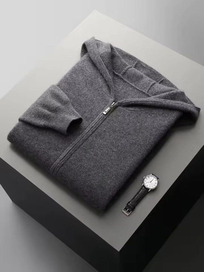 Men's Zip-Up Hoodie and Joggers Set with Drawstring