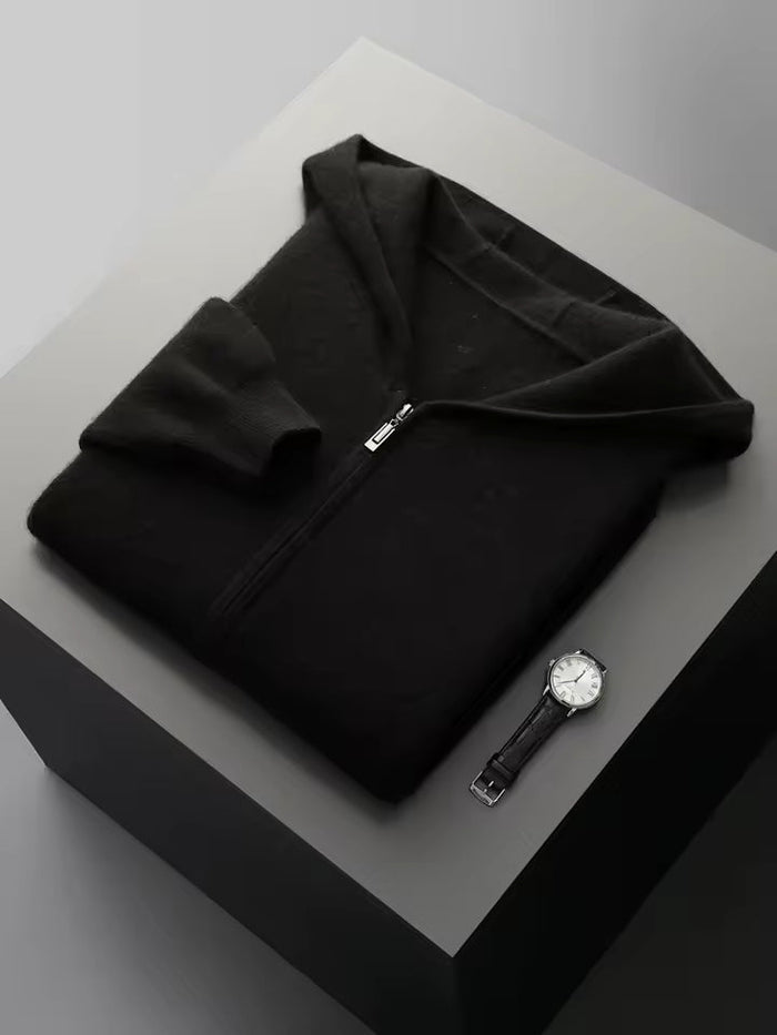 Men's Zip-Up Hoodie and Joggers Set with Drawstring