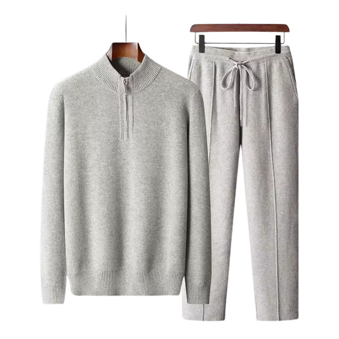 Men's Half-Zip Sweater and Drawstring Pants Set
