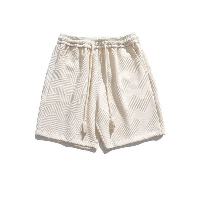 Striped Drawstring Shorts Elastic Waist Loose Fit