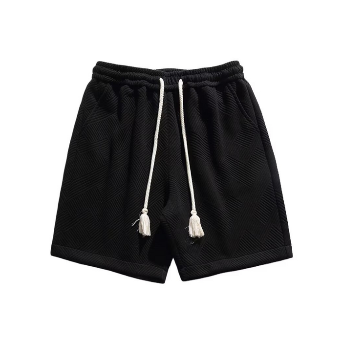 Striped Drawstring Shorts Elastic Waist Loose Fit