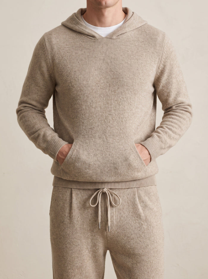 Men's Cashmere Hooded Leisure Set with Kangaroo Pocket