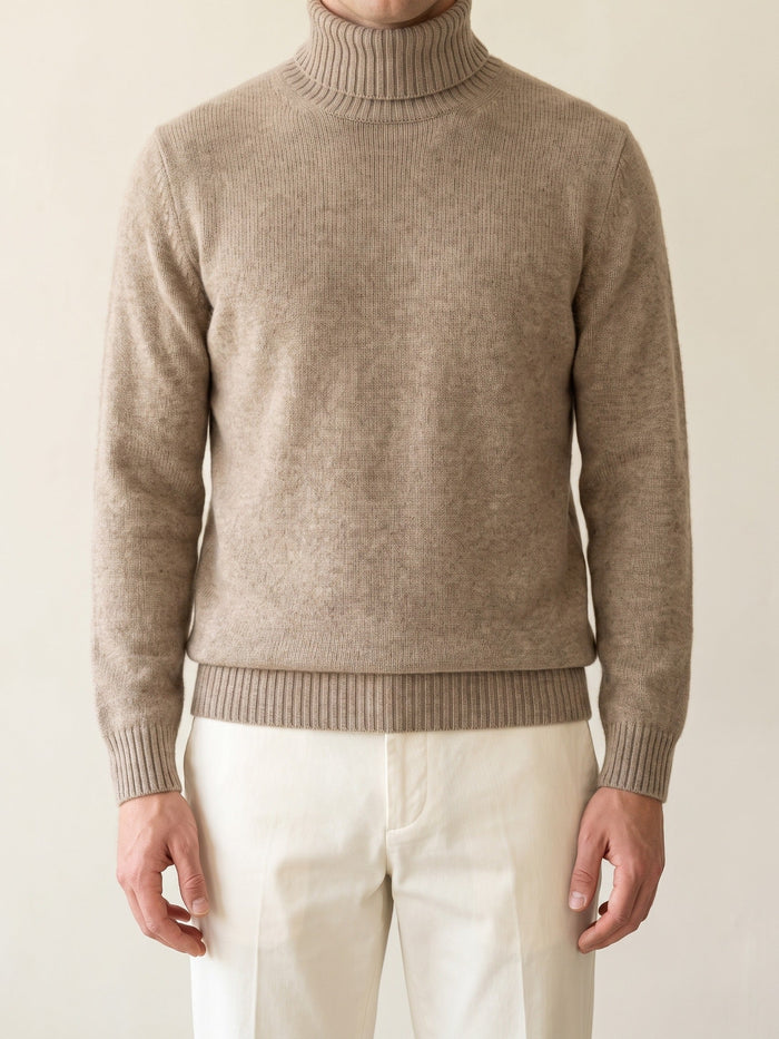 Men's Turtleneck Sweater with Long Sleeves for Fall
