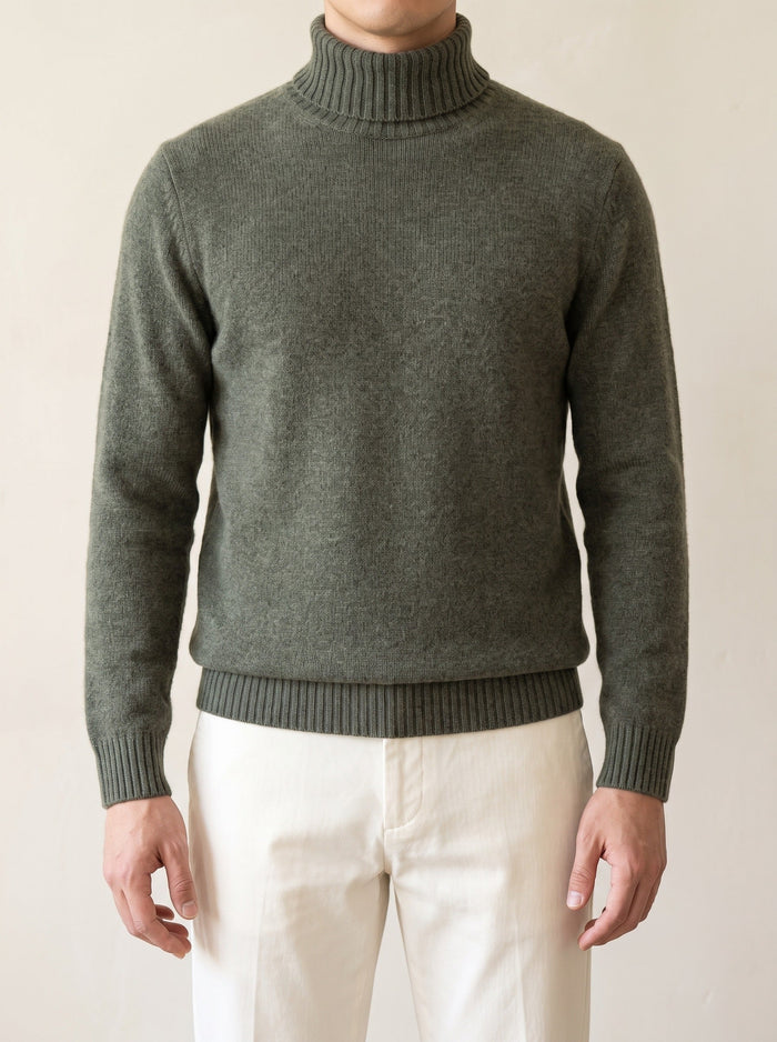Men's Turtleneck Sweater with Long Sleeves for Fall