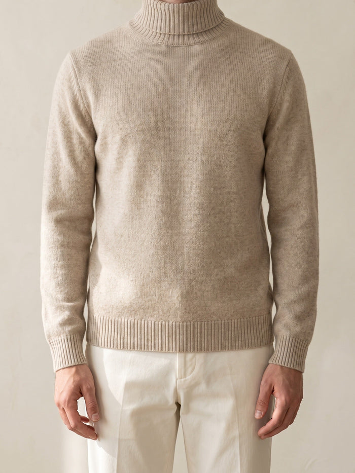 Men's Turtleneck Sweater with Long Sleeves for Fall